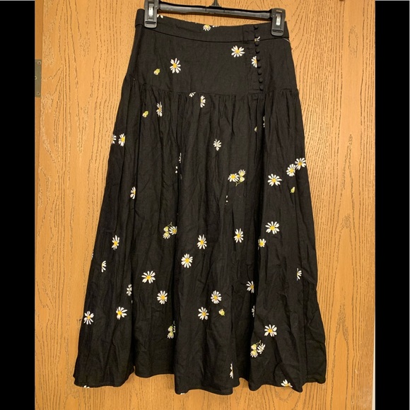 NWT Madewell daisy midi skirt (drop waist) - Picture 2 of 6